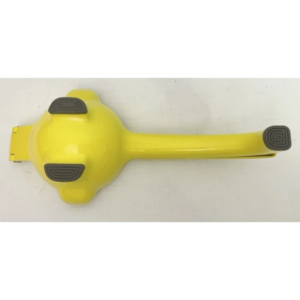 Tasty Lemon Lime Squeezer Juicer Heavy Duty Metal Bright Yellow 9.5